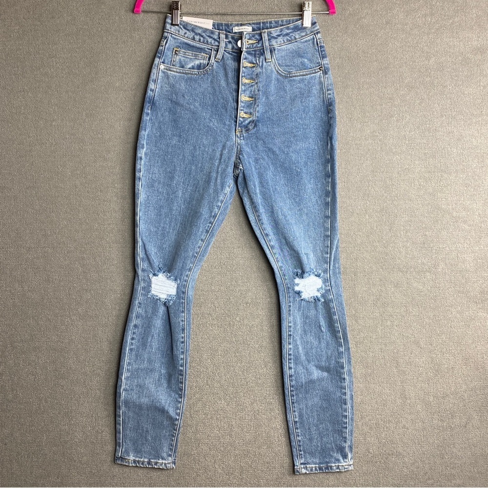 We Wore What Women's Danielle Vintage Straight High Rise Jeans Distressed jeans